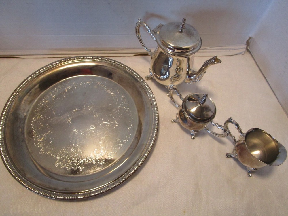 Vintage Godinger Silver Plated 4-Piece Tea serving set 1980’s