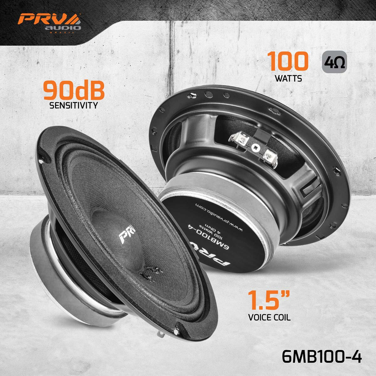 2x PRV Car Audio 6.5" Speakers 200 Watts 4 Ohm 6MB100-4 Factory Replacement