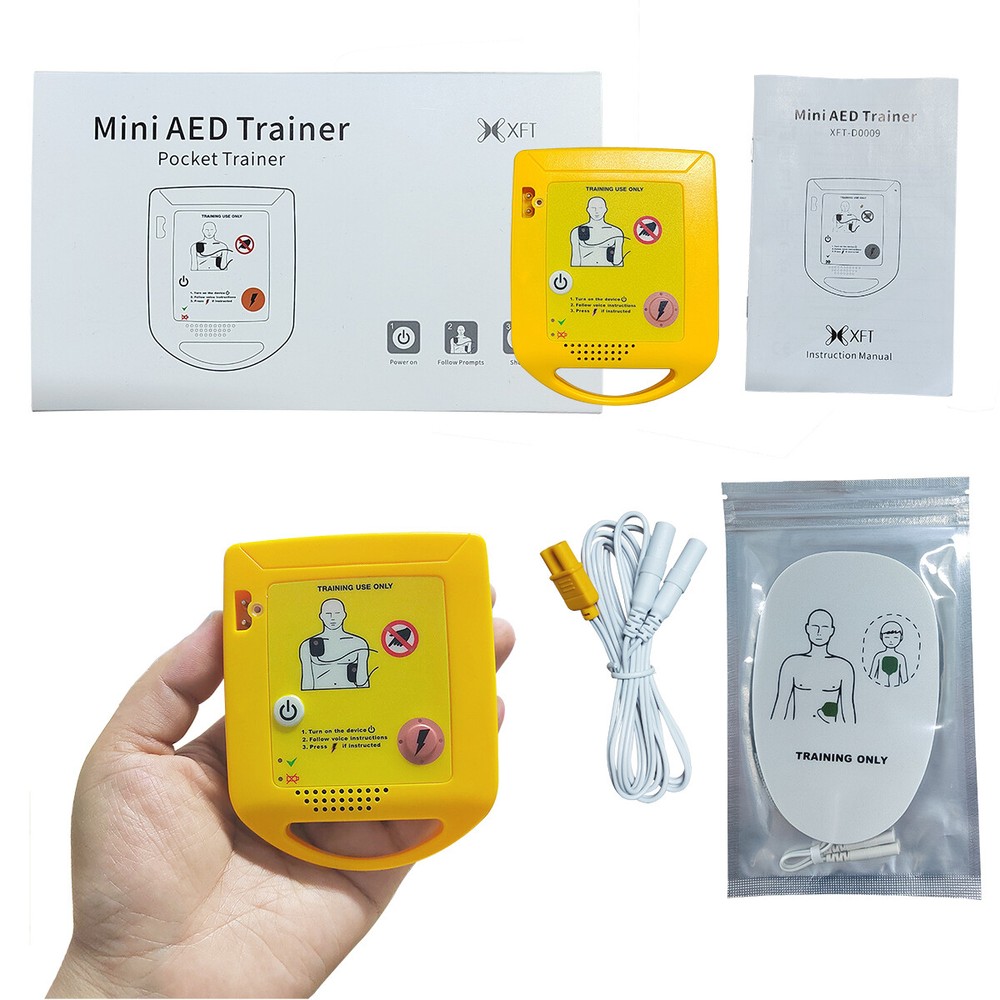 Mini AED Trainer XFT-D0009 First Aid Train Study Device Training Machine Pads CE