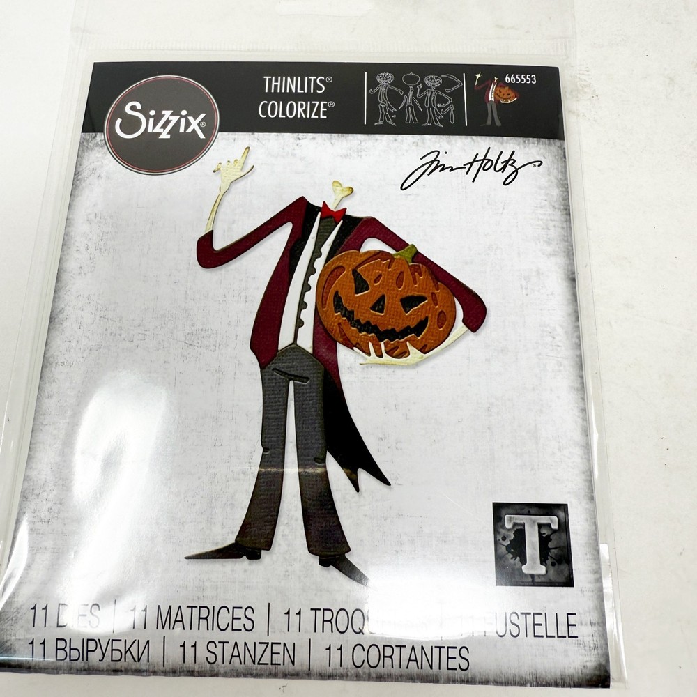 Sizzix Tim Holtz Thinlits Halloween Spooky Silhouette Box Dies NEW
