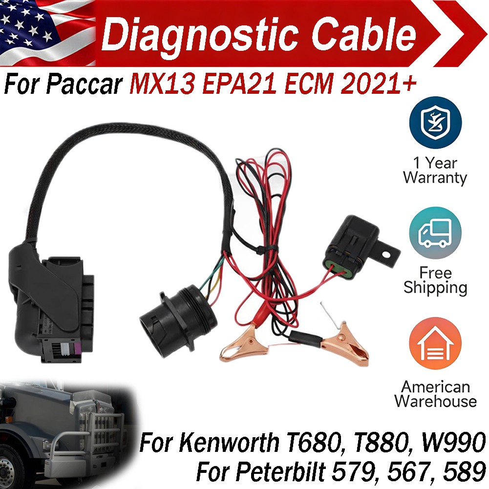 For Paccar MX13 EPA21 ECM 2021+ Diagnostic Cable For Peterbilt 579 567 589 T680