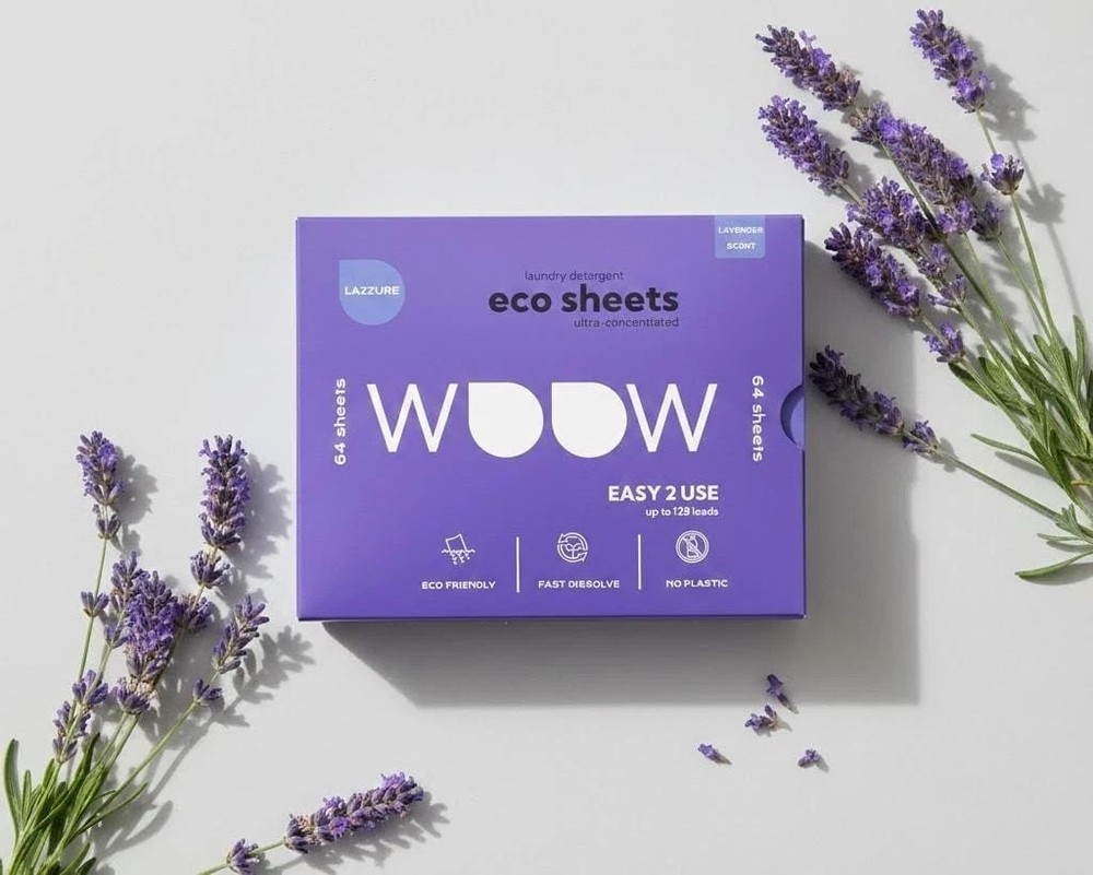 Eco-Friendly Laundry Detergent Sheets, 64 Biodegradable Sheets, Plastic-Free