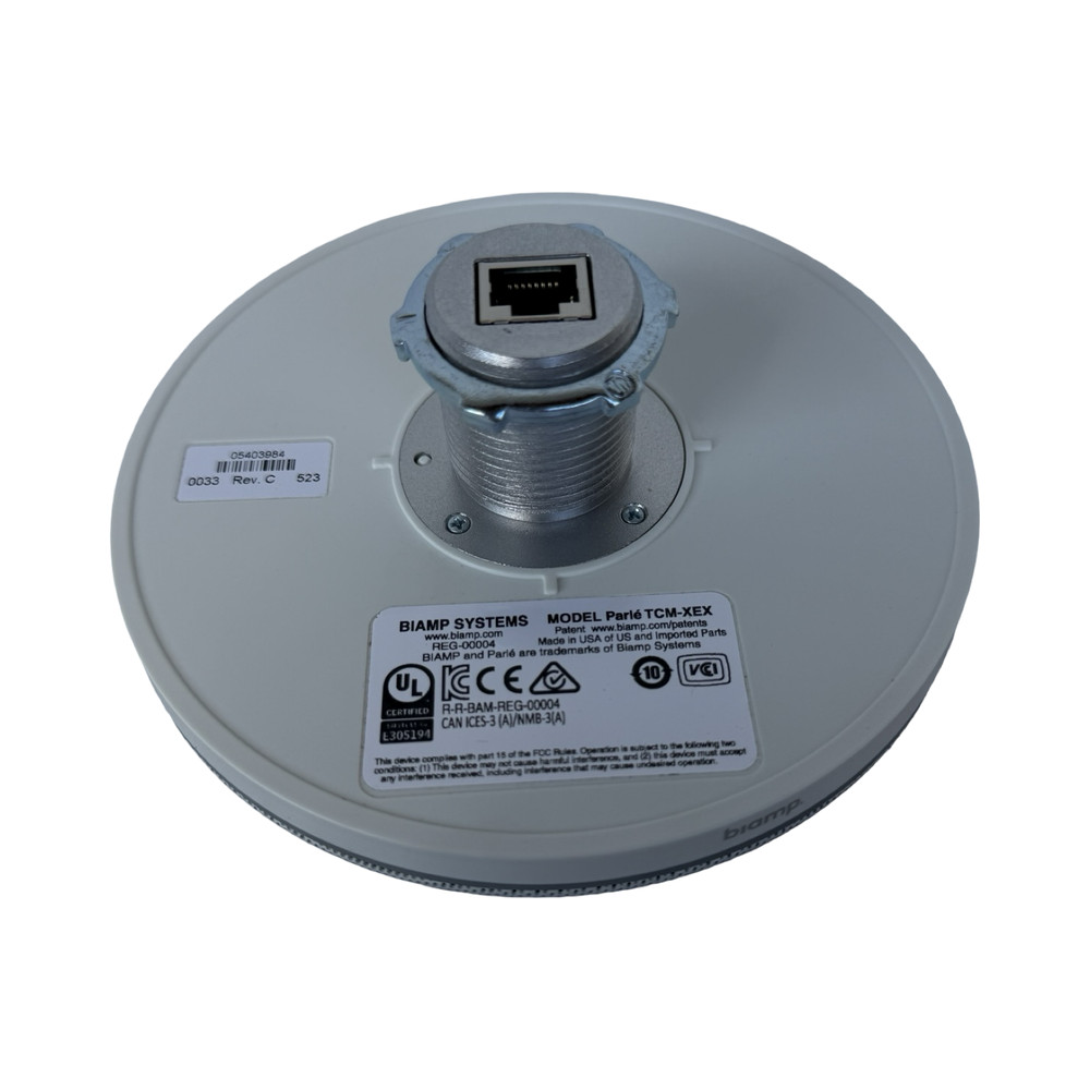 Biamp TCM-XEX Low Profile Ceiling Microphone White