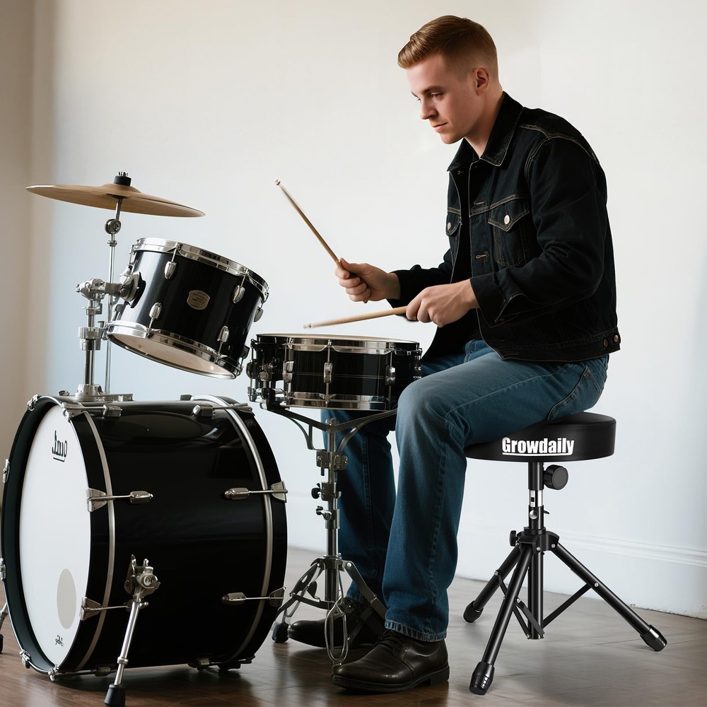 Drum Throne,Adjustable Stool Drum Universal Drum Throne Drummer Stool for Adu...