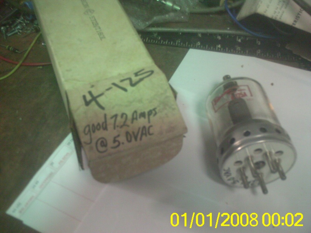 VINTAGE EIMAC 4-125A HAM AMPLIFIER NOS PENTODE POWER TUBE 7.2 AMPS 5 VOLT