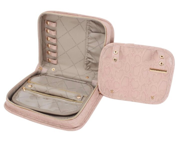 Marcy McKenna Jewelry Portfolio with Removable Mini Case-Red Python-NWT