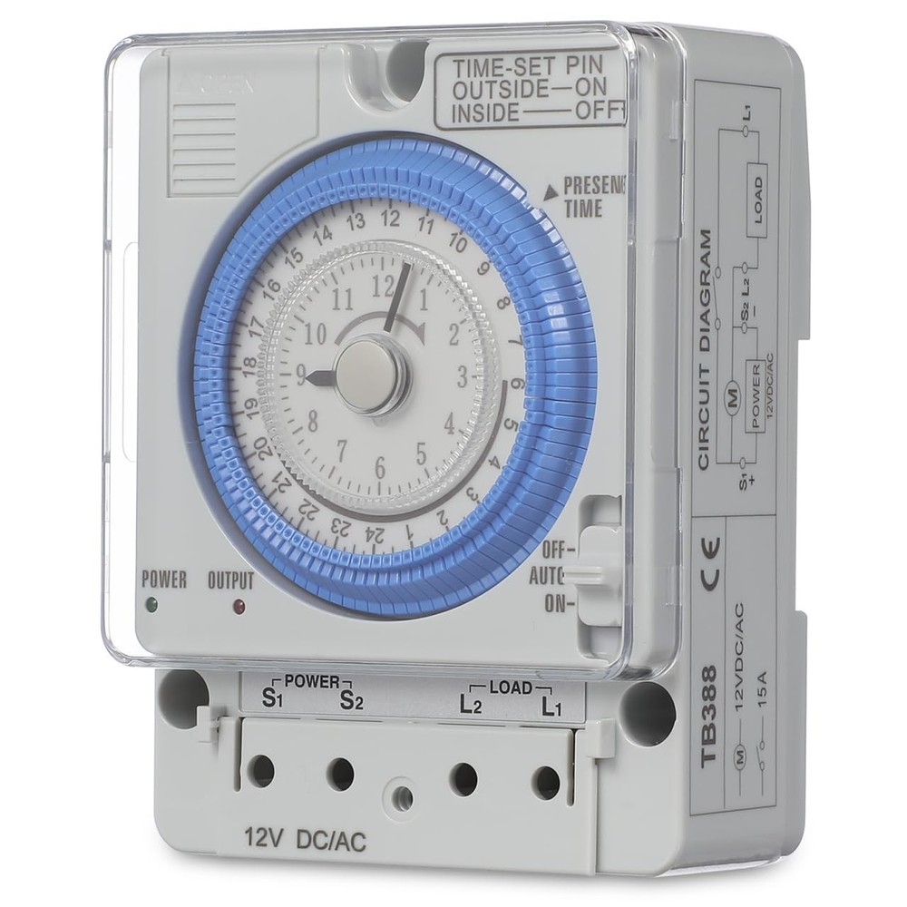 Precise Mechanical Timer, Adjustable Mechanical Time Control Switch, 12V AC/D...