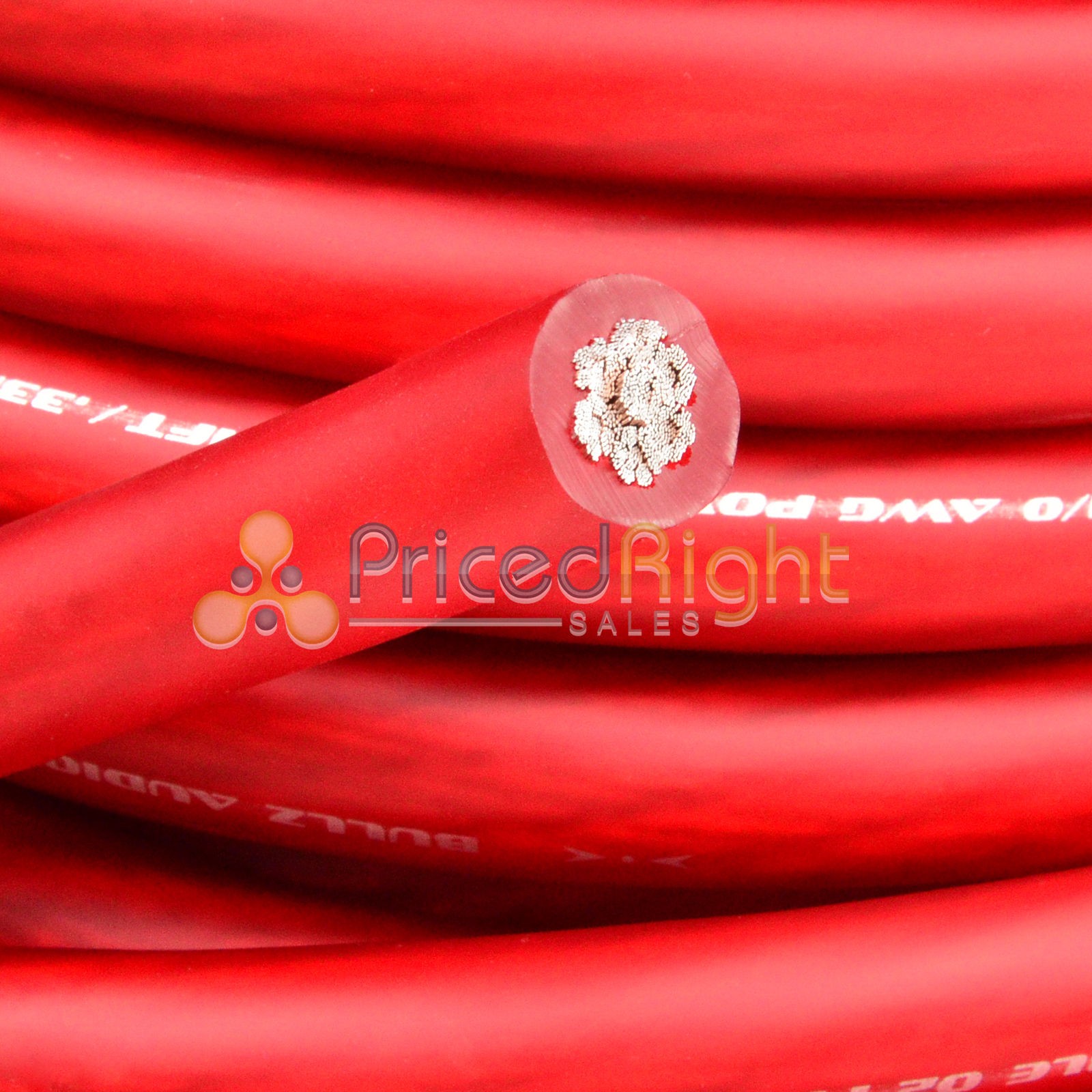 0 Gauge 25’ Wire UltraFlex Amplifier Red Ga 1/0 Amp Power Ground Cable 25 Ft