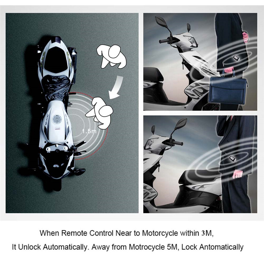 Keyless Entry Motorcycle Scooter Engine Start Push Button Kit Alarm System