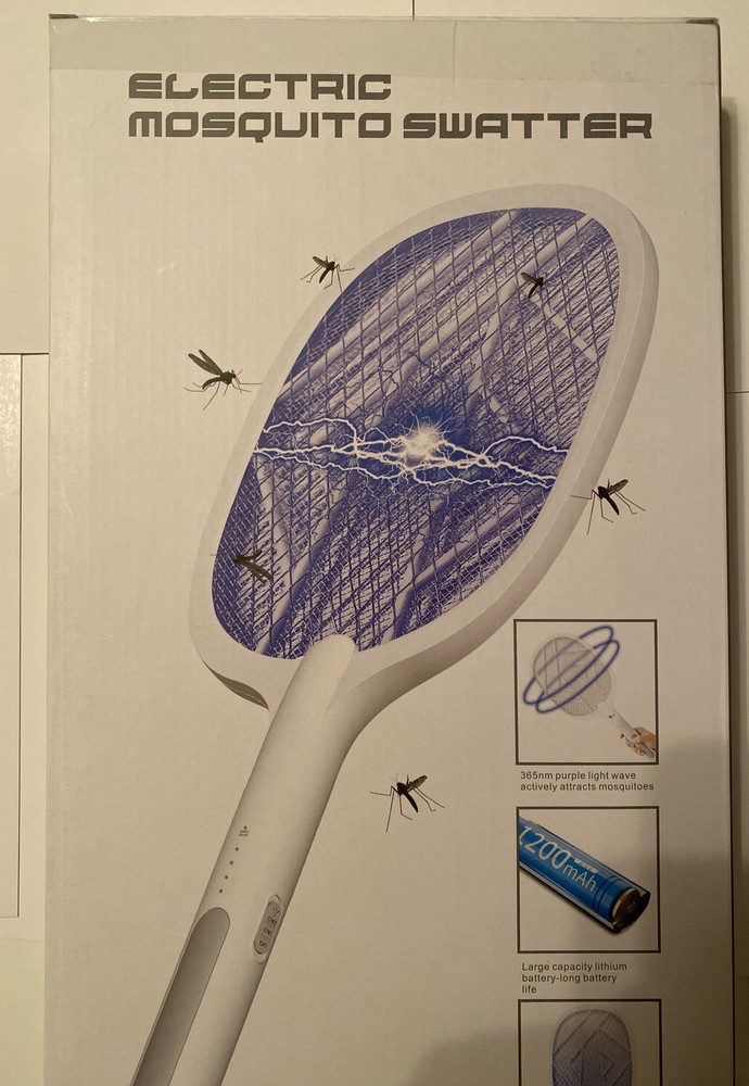 Handheld USB Rechargeable Mosquito Fly Swatter Bug Zapper Insect Killer Racket