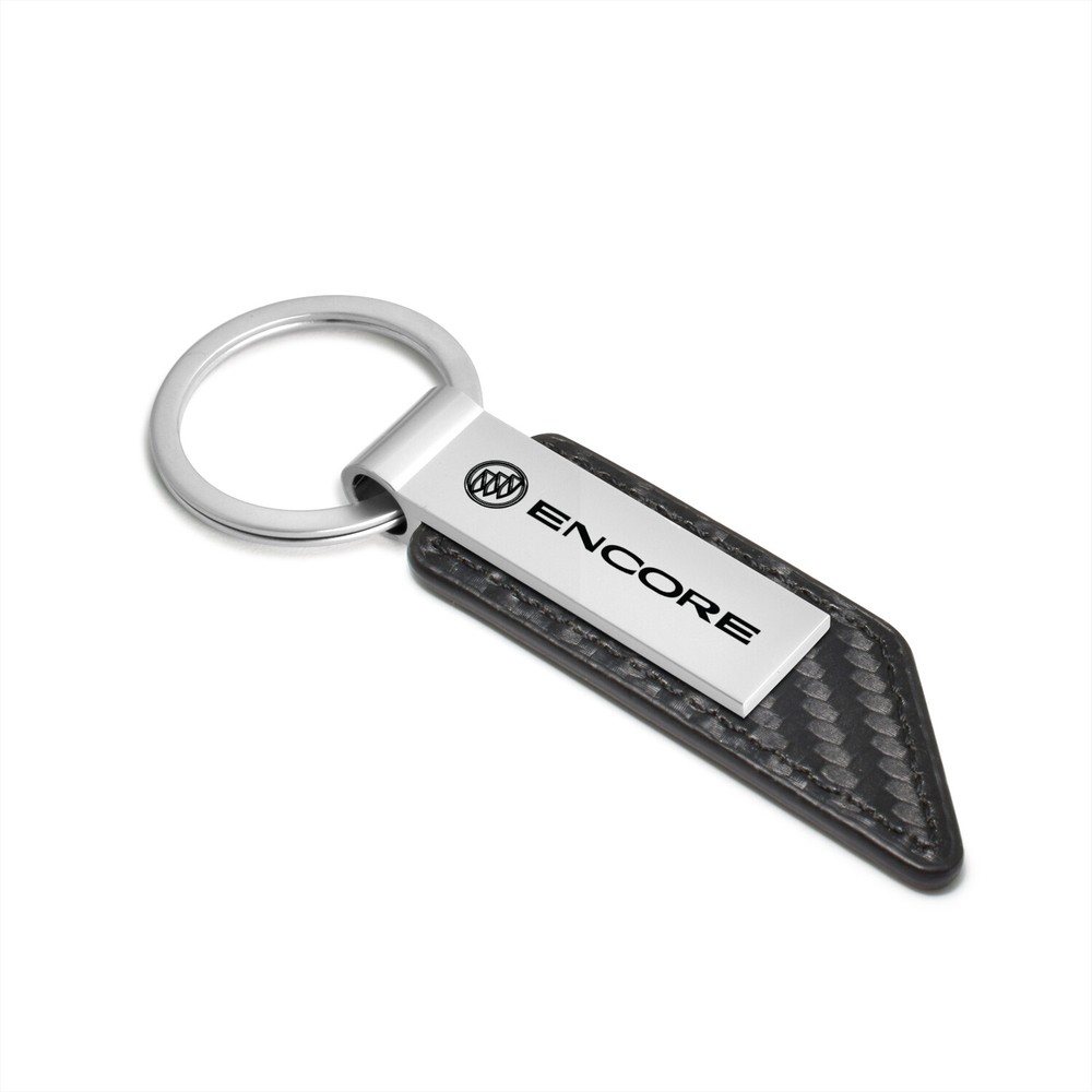 Buick Encore Carbon Fiber Texture Strap Silver Bar Key Chain