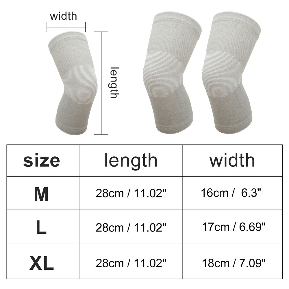 Comfortable Knee Pads Medium Size Gray 1 Pair