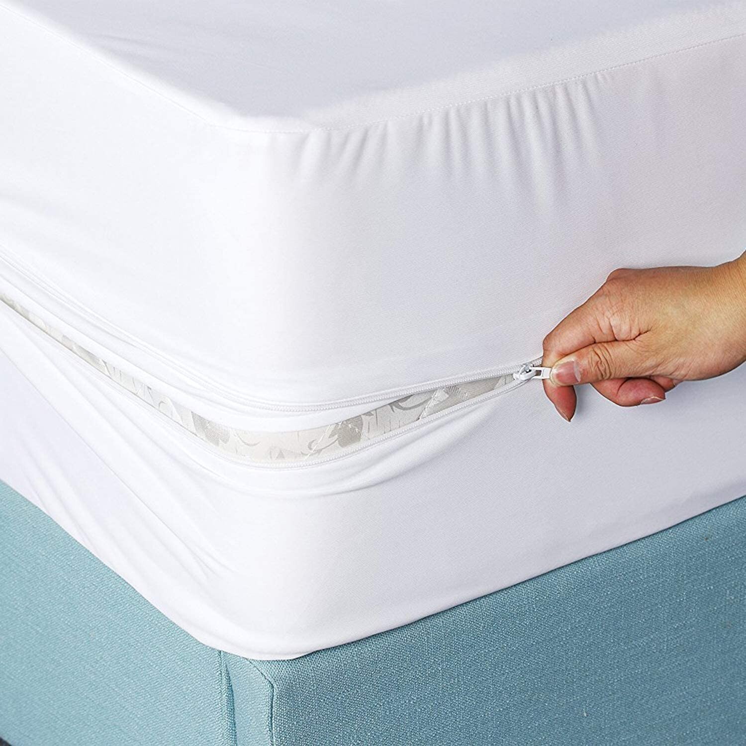 Zippered Mattress Encasement Waterproof Bed Bug Mattress Protector Cover Pad