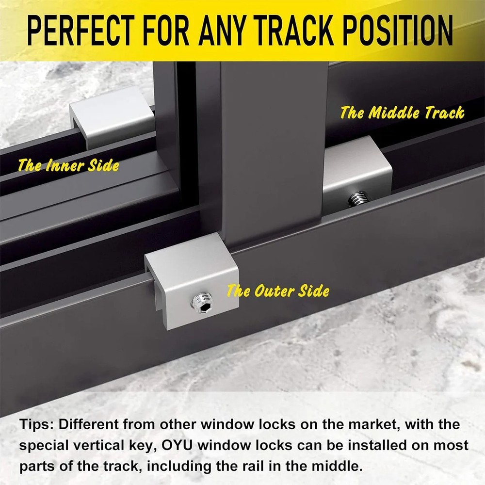 4pcs/set sliding window locks door security locks window security bars with key