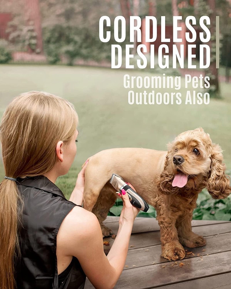 User-Friendly Cordless Dog Clipper Set with Guide Combs - Ideal for Beginners