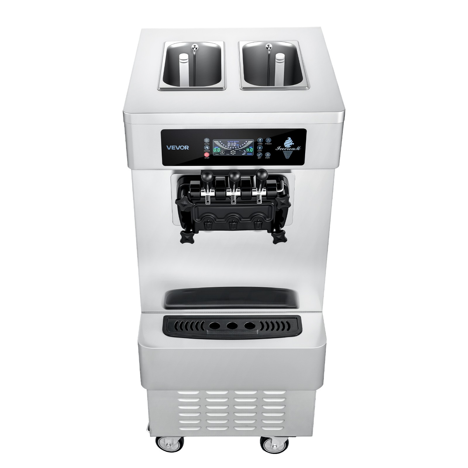 VEVOR Commercial Ice Cream Machine 2200W 3-Flavor Soft Serve Ice Cream Maker