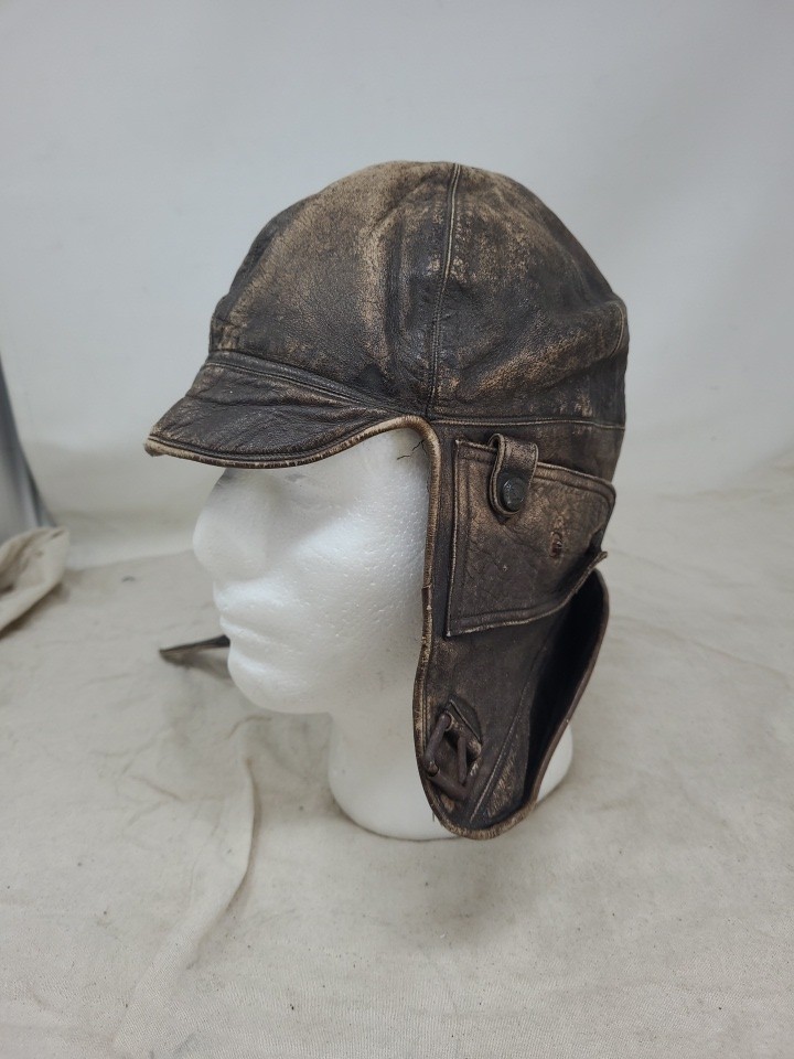 Ww11 Era Aviation Hat Brown Leather