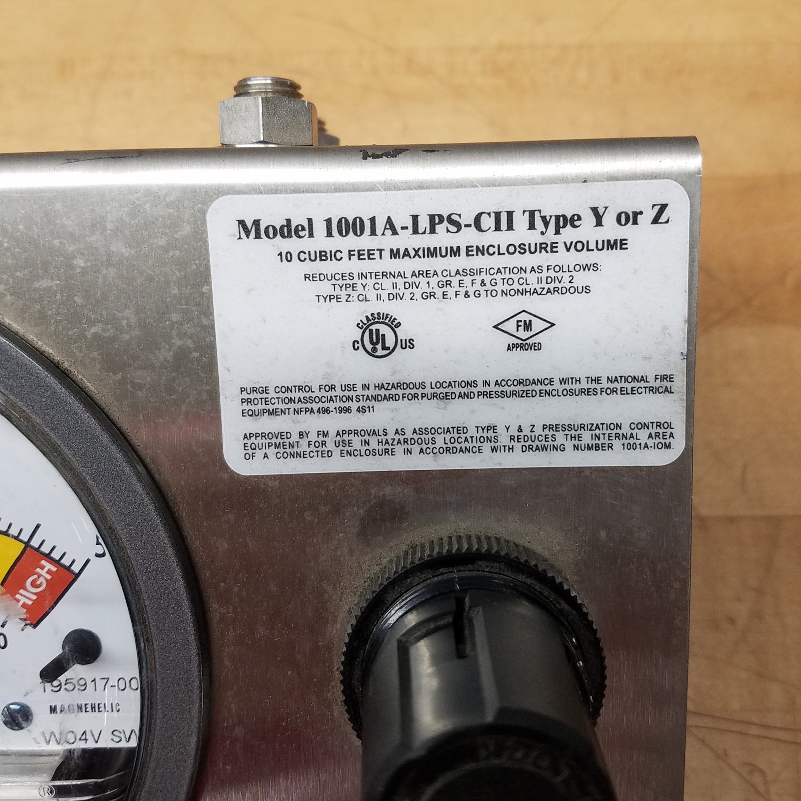 Pepperl+Fuchs 1001A-LPS-CII Type Y or Z Purge and Pressurization System - USED