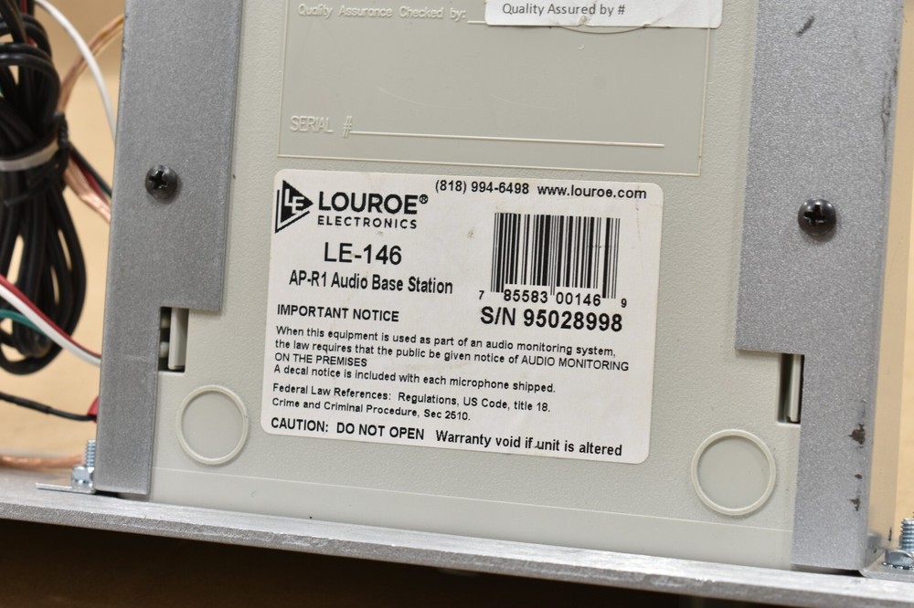 Louroe LE-146 APR-1 Single Zone Audio Base Station