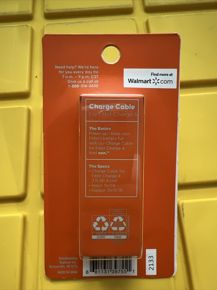 Add Onn Charge Cable Fitbit Charge 4 ( 3' ) cable