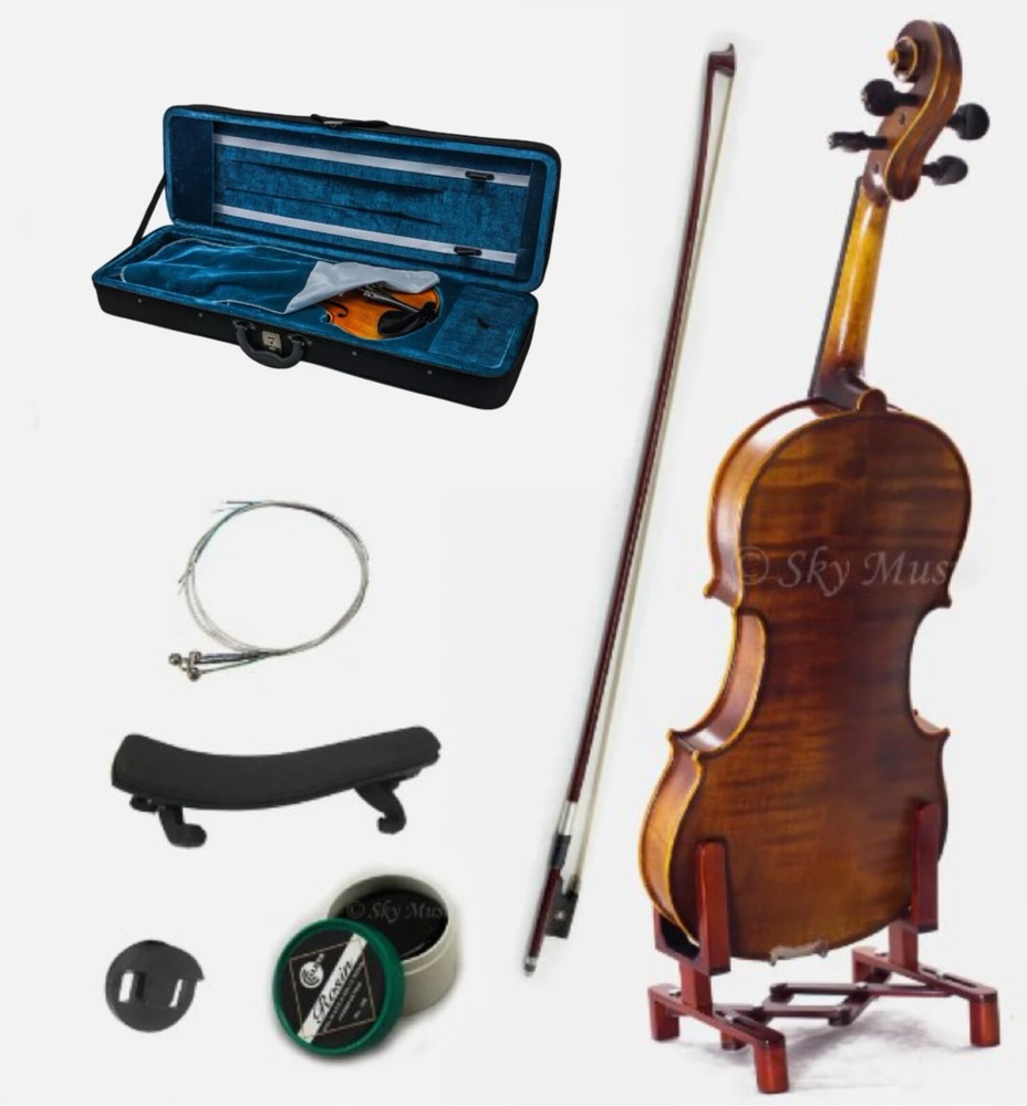 NEW Solid Wood Intermediate Plus 1/4 Violin VN302 w Oblong Case Bow Rosin String