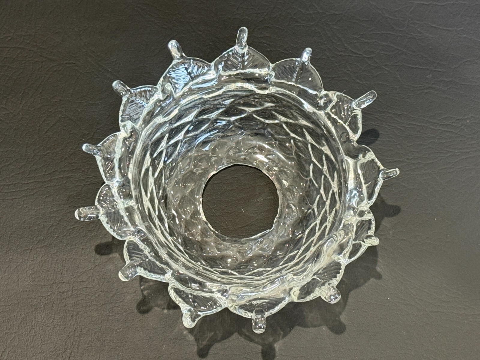 Vintage Venetian Murano Art Glass Chandelier Part Bobeche, 1-5/8" Fitter