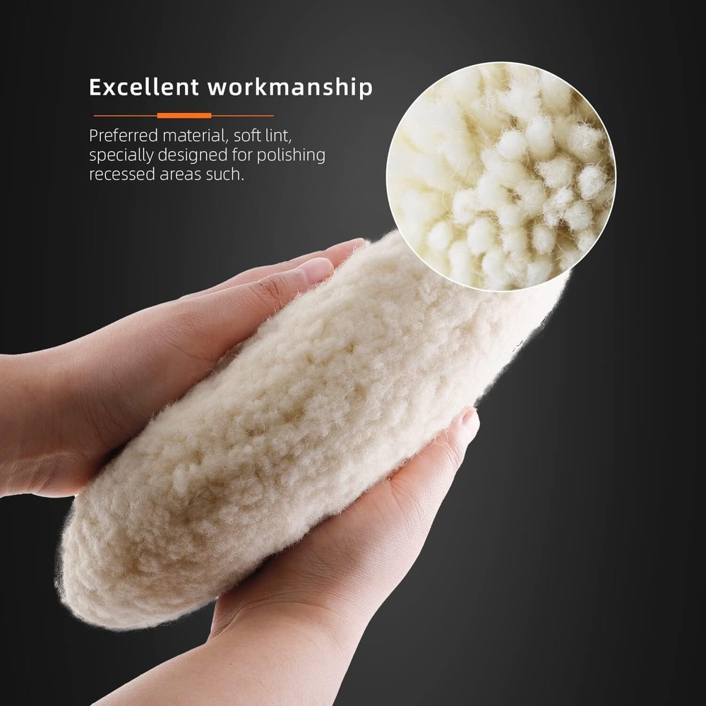 8" Wool Buffing Pad Double Side Wool Pad 5/8-11 Thread for 2-Sided Cutting Pad