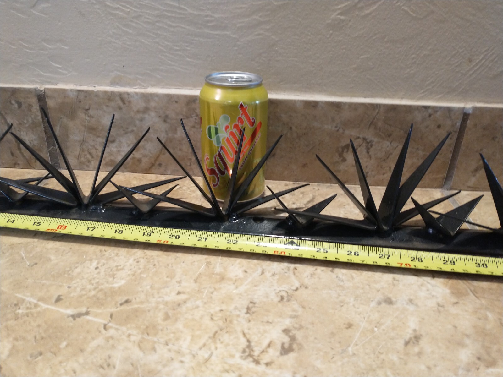 Steel Security Wall Spikes, Anti-Climb Metal 39 inches long total,  4" tall