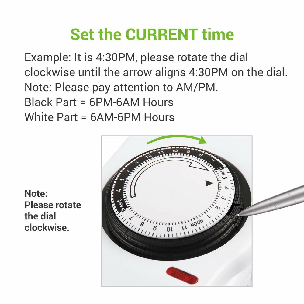 BN-LINK Surge Protector with 8 Outlets & Timer Power Strip Mechanical Auto timer