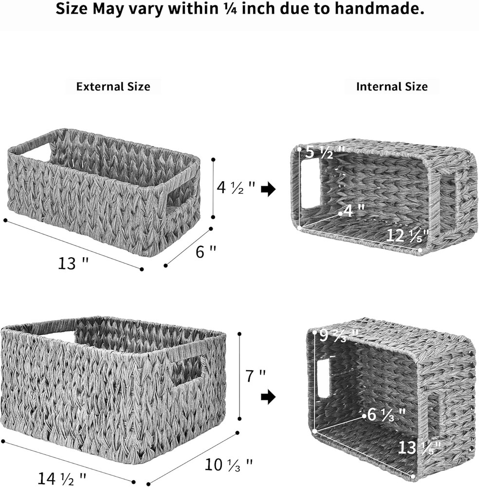 Bundle of 3-Pack Wicker Baskets & 3-Pack Wicker Storage Baskets