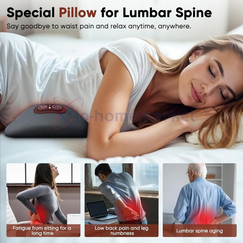 3 In 1 Electric Lumbar Support Pillow Smooth Spine Triple Fusion Back Massager
