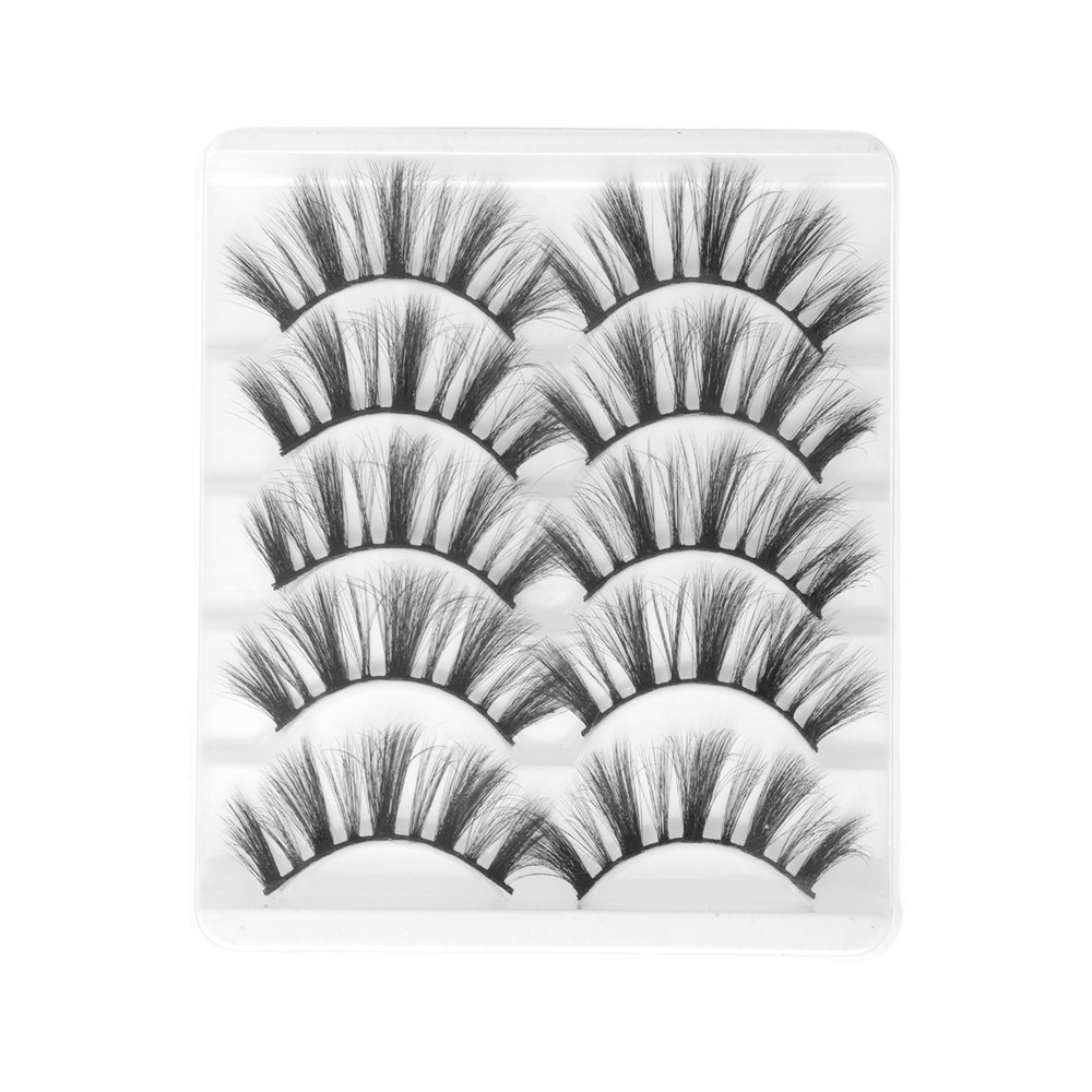 Soft 3D False Eyelashes for Makeup Black 3D-16 5 Pair