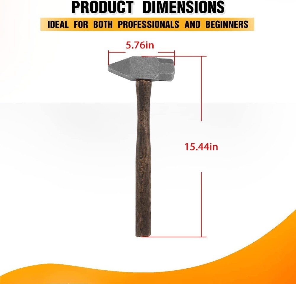 Blacksmith 4LB Handmade Forge Hammer for Farrier, Knife Maker, Tool Collector
