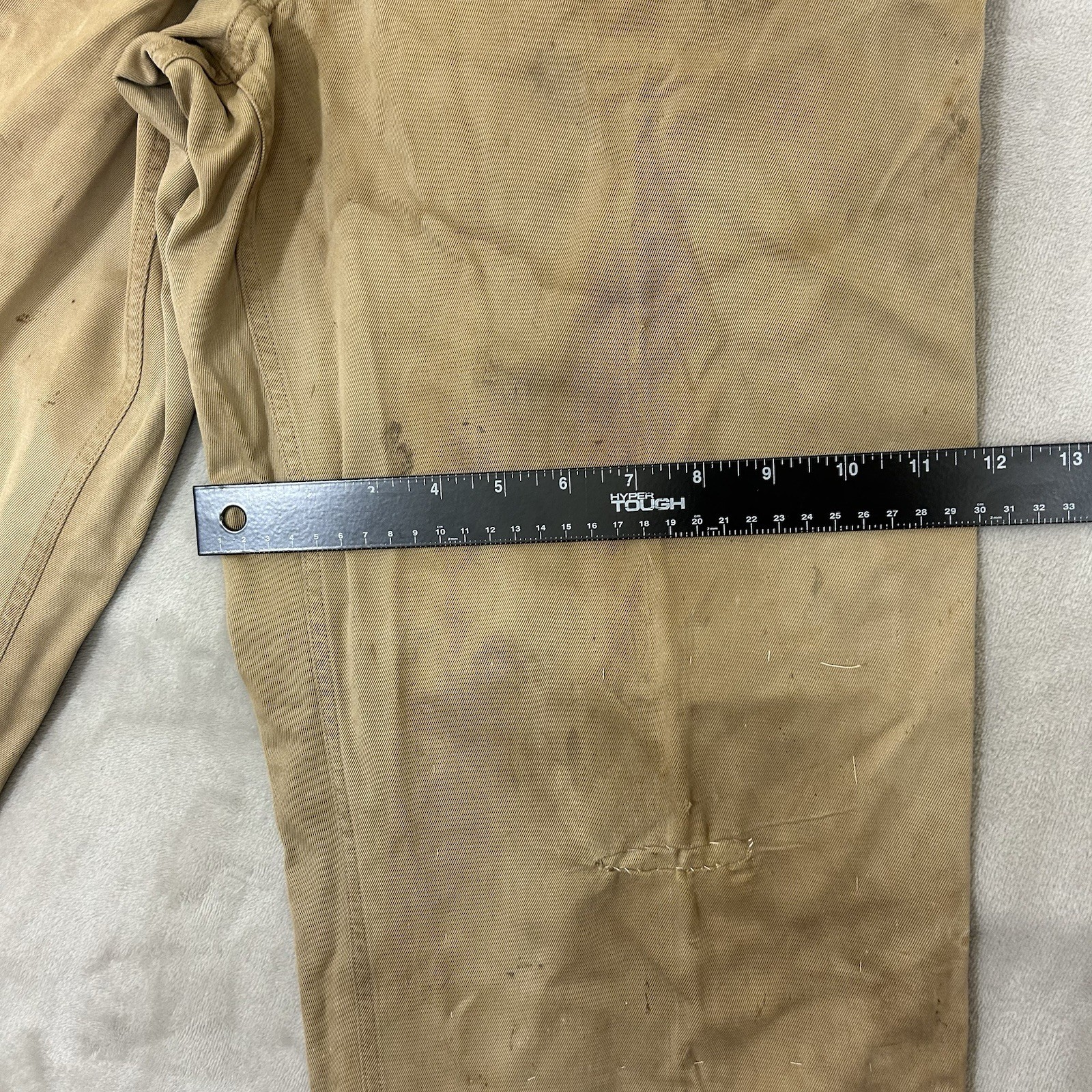 Vintage 1940s WW2 US Army Khaki Chino Cotton Uniform Pant 28x31 Button fly