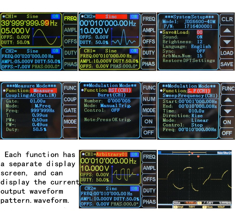 Ming He JDS6600 Dual-Ch DDS Function Arbitrary Waveform Signal Generator