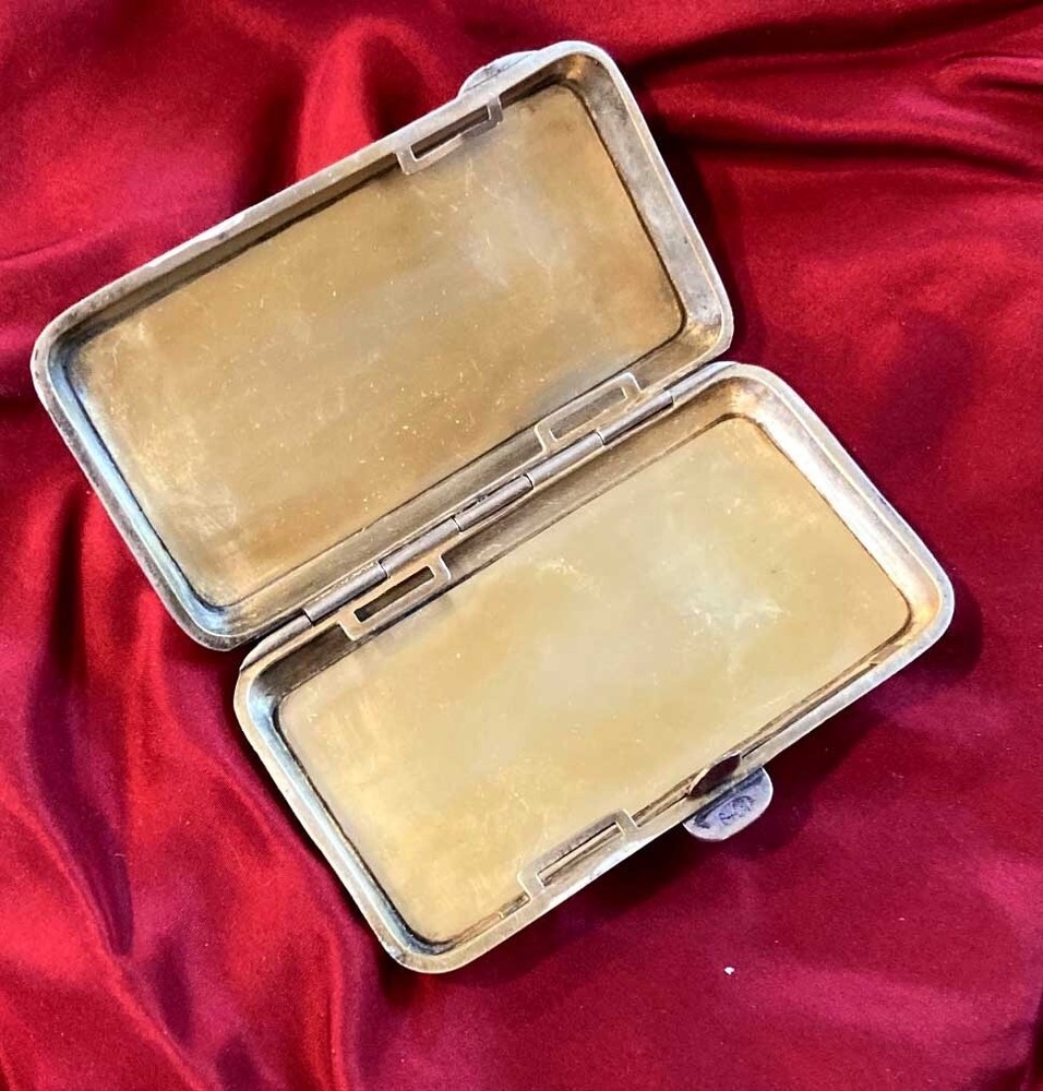 SILVER ENAMEL LADY CIGARETTE CASE FABERGE (?)