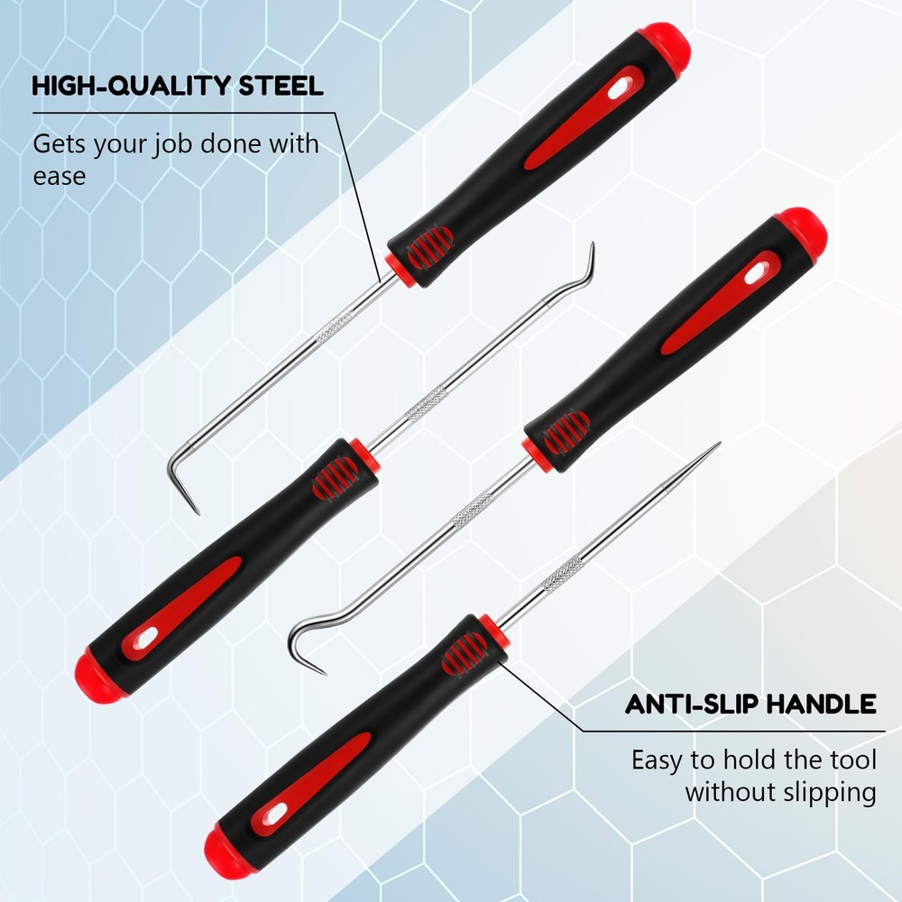 4PCS Pick and Hook Set 6.5" Precision Red