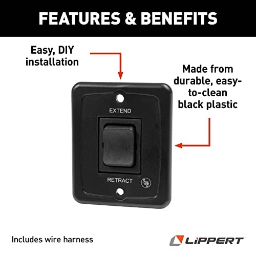 40 AMP Power RV Awning Interior Replacement Switch Kit and Plate — Extends