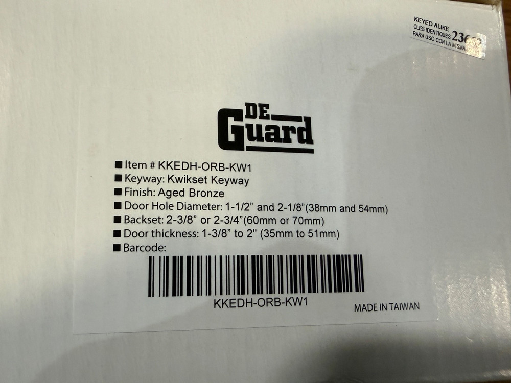DEGUARD Electronic Keypad Keyed Deadbolt - ORB-KW1