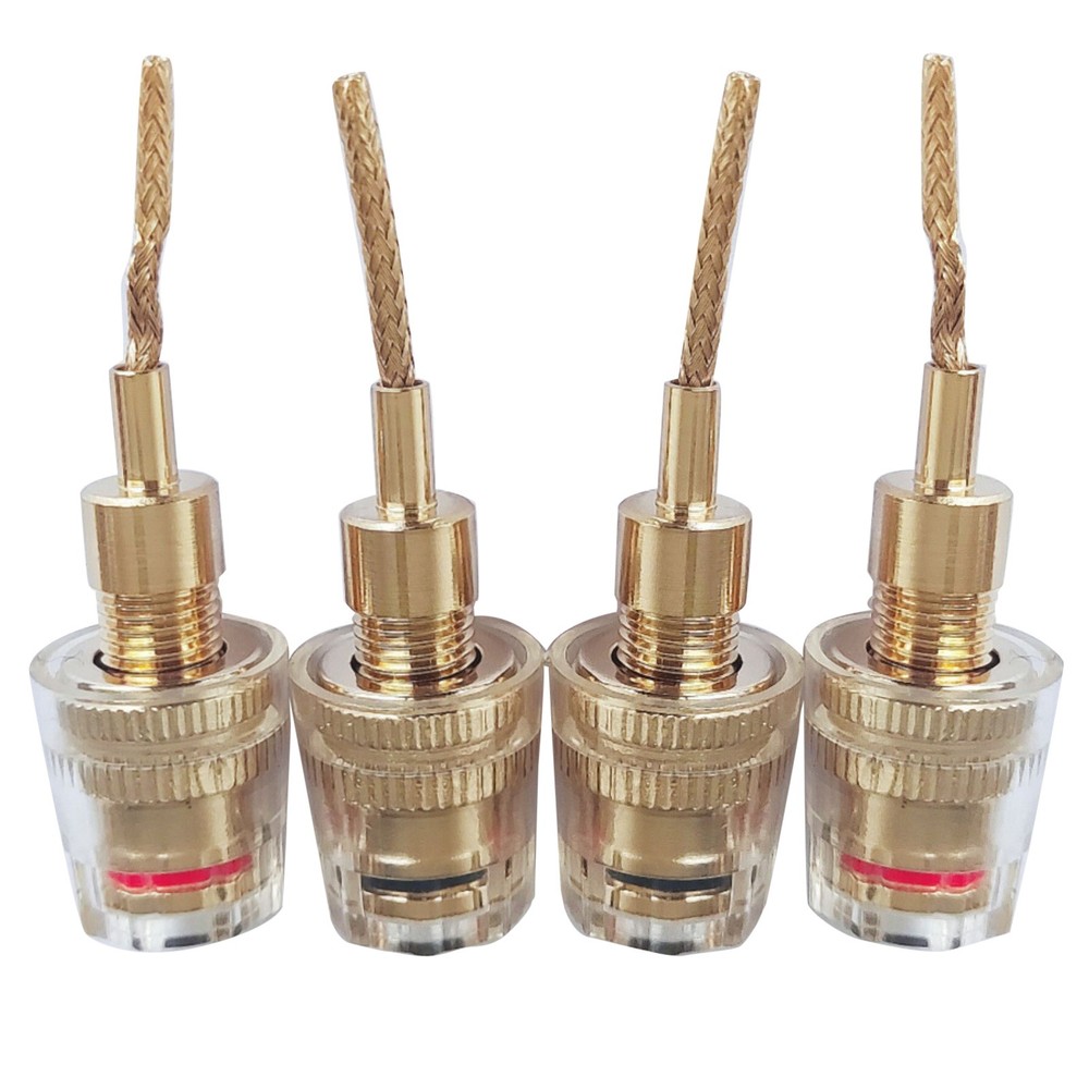 4Pcs 4mm HIFI Cable Banana Adapter Plug Pin Interface(2mm) Connector Replacement