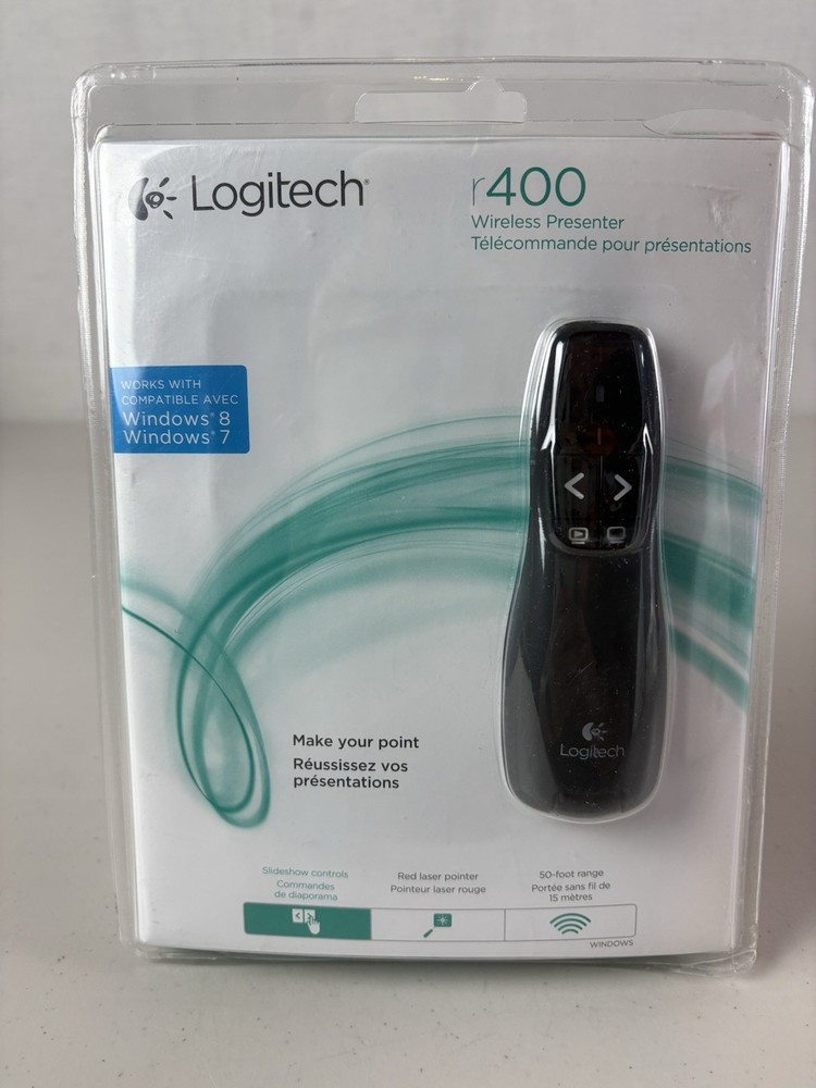 New Logitech Wireless Presenter R400, Wireless Presentation Remote Clicker/Laser