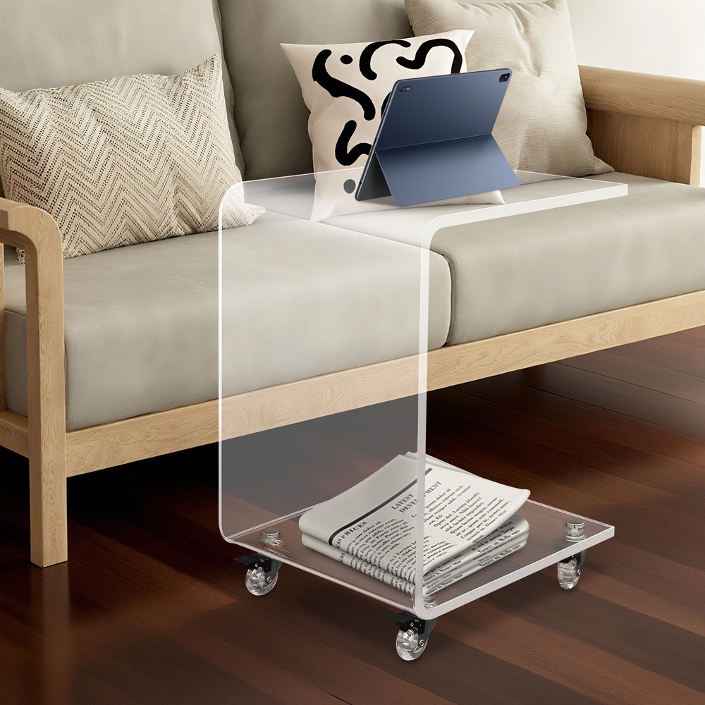 C-Shaped Side Table, Acrylic End Table, Couch Side Table