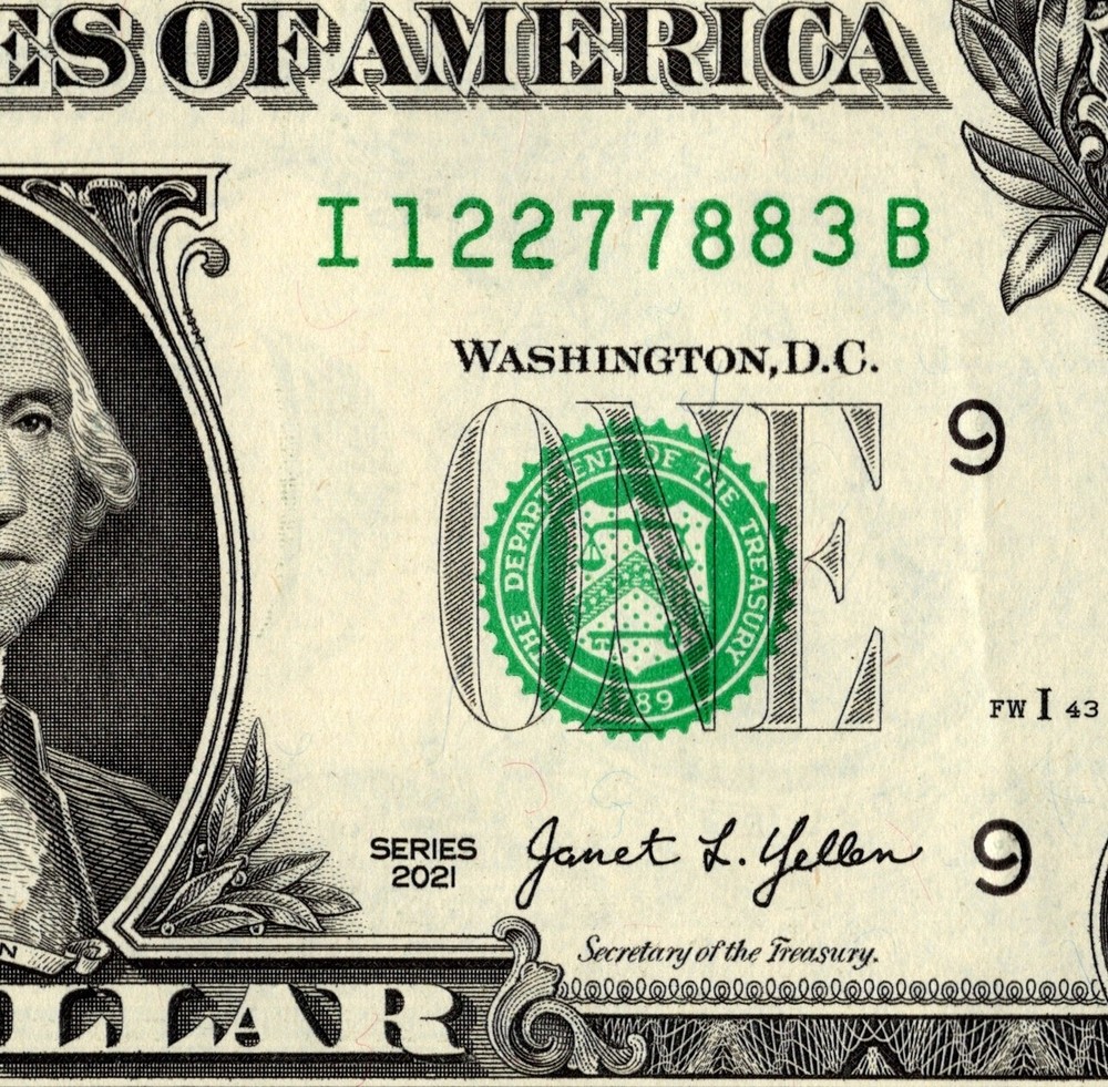 Three Consecutive pair Fancy Serial Number one Dollar Bill I12277883B