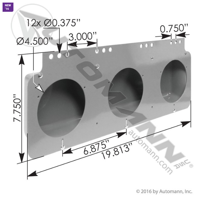 Automann 571.BK4010-3 - Light Module Bracket 3 Hole