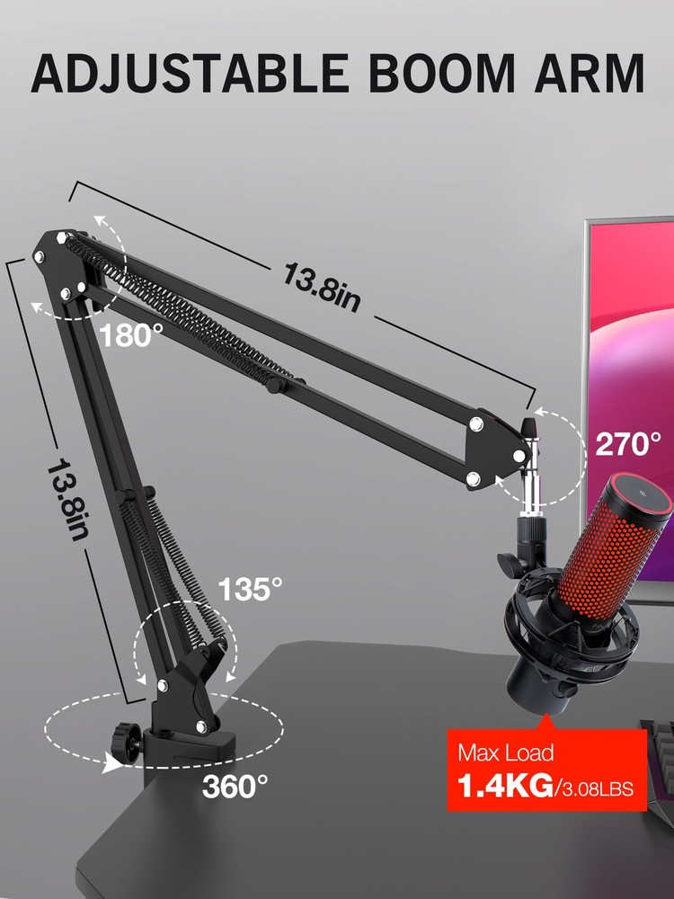QuadCast 2 Boom Arm, Mic Arm Microphone HyperX 2