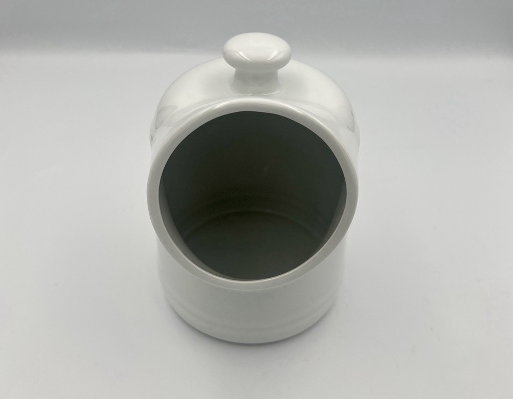 Salt Pig White Ceramic 6 1/2” High
