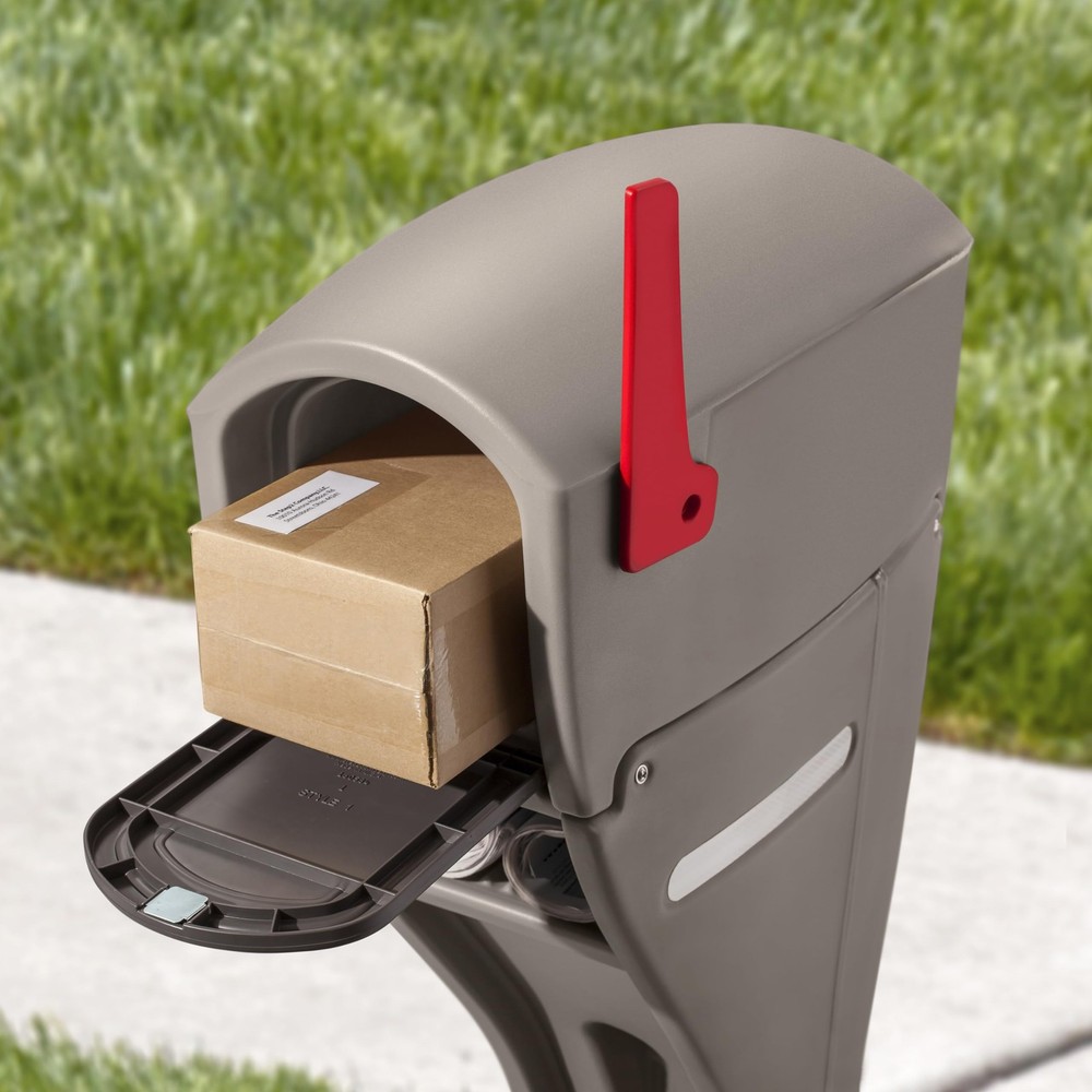 Mailmaster Streamline Mailbox & Post, Weather Resistant, Large Mocha