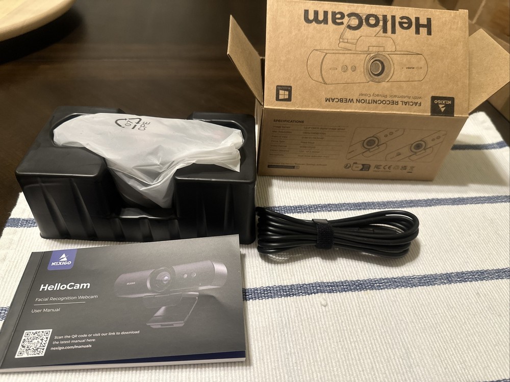 NexiGo HelloCam, 1080P Webcam with Windows Hello, True Privacy, Automatic Ele...