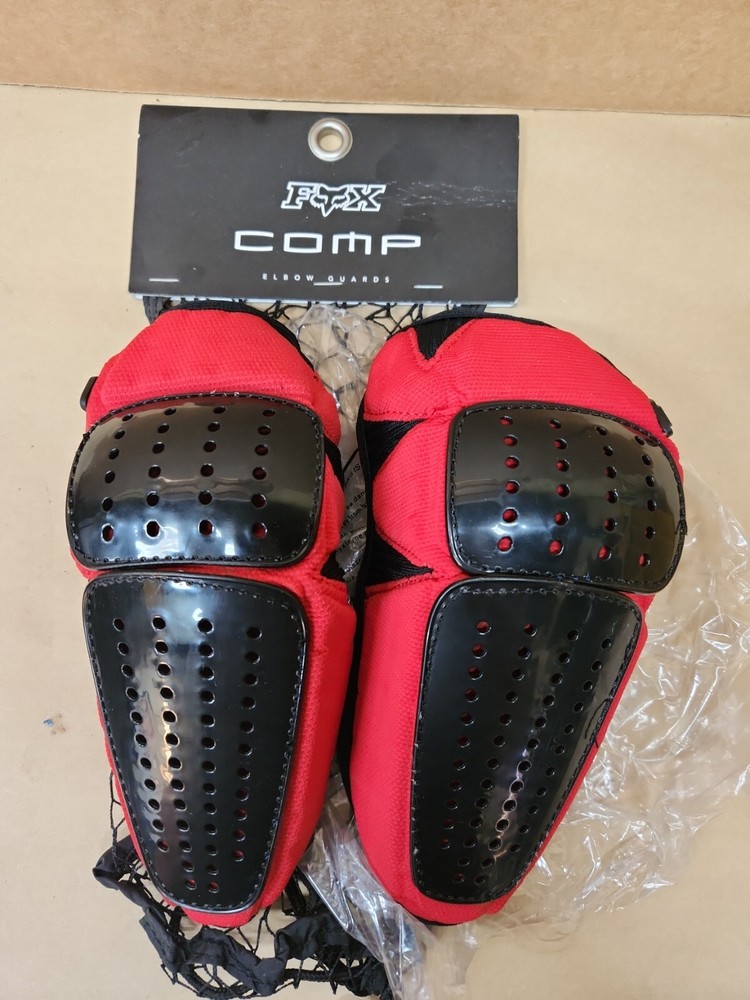 Fox Comp Elbow Guards Black / Red Size Medium 08009-017-004