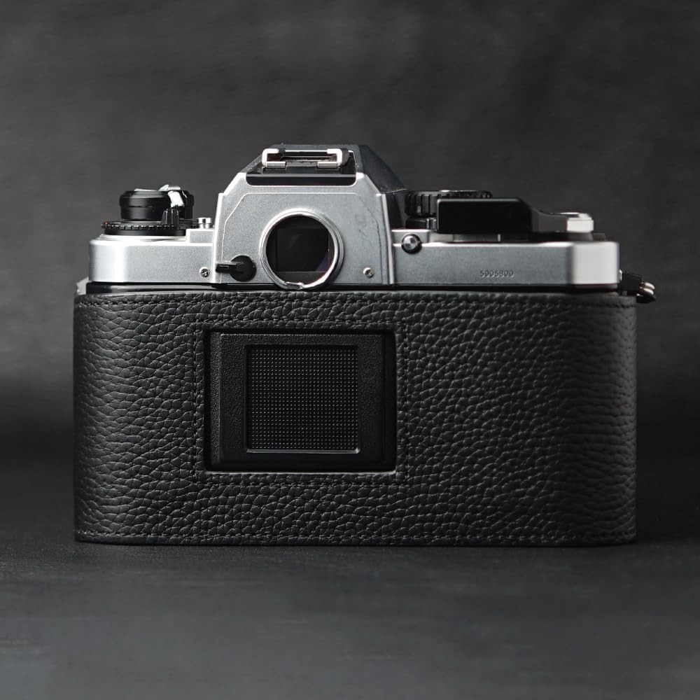 FA Case Handmade Genuine Leather Half Camera Protective Case for Nikon FA, Black
